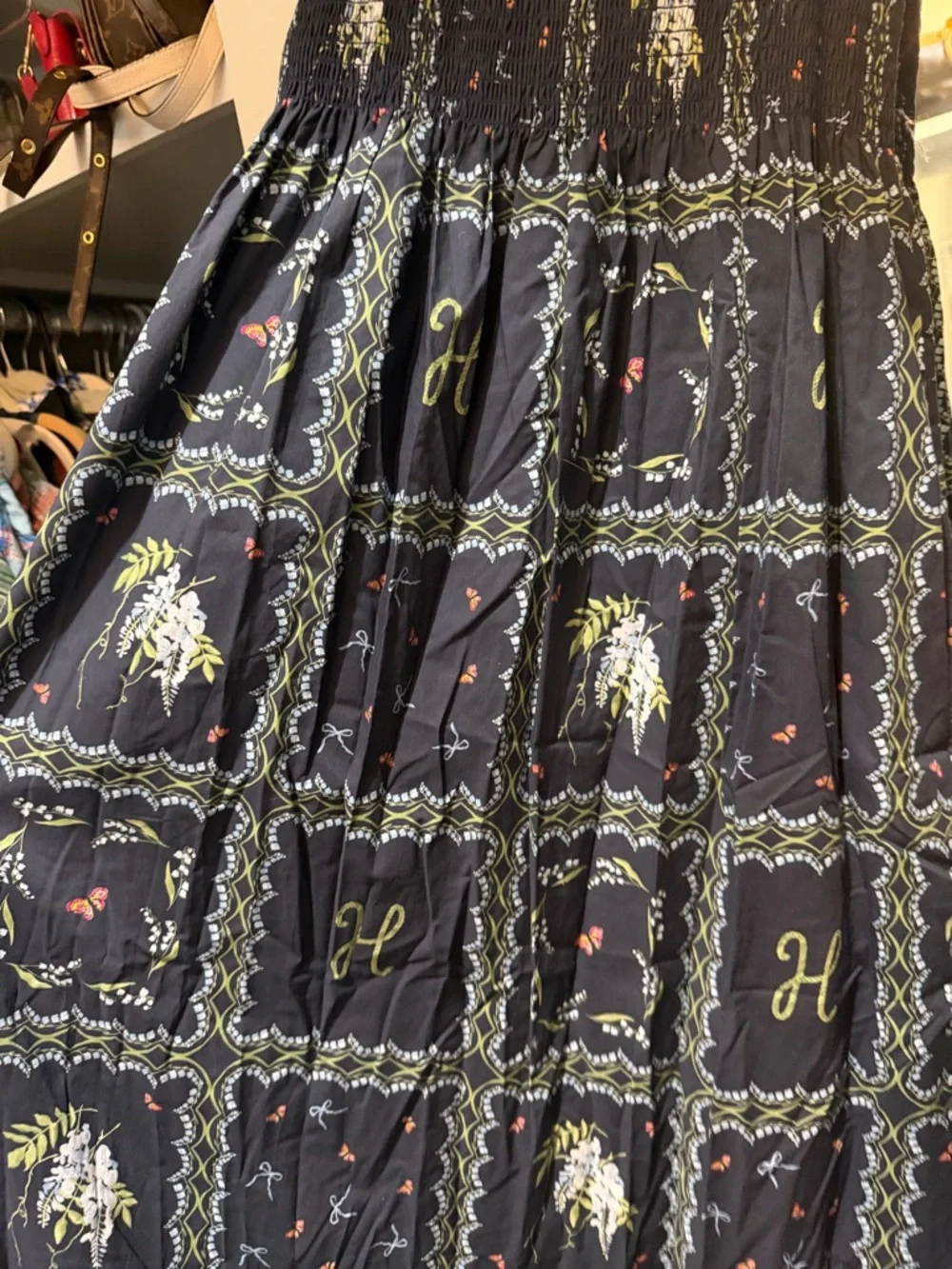 Hill House Navy Maxi Dress with Multicolor Floral Motif - Picture 2 of 3
